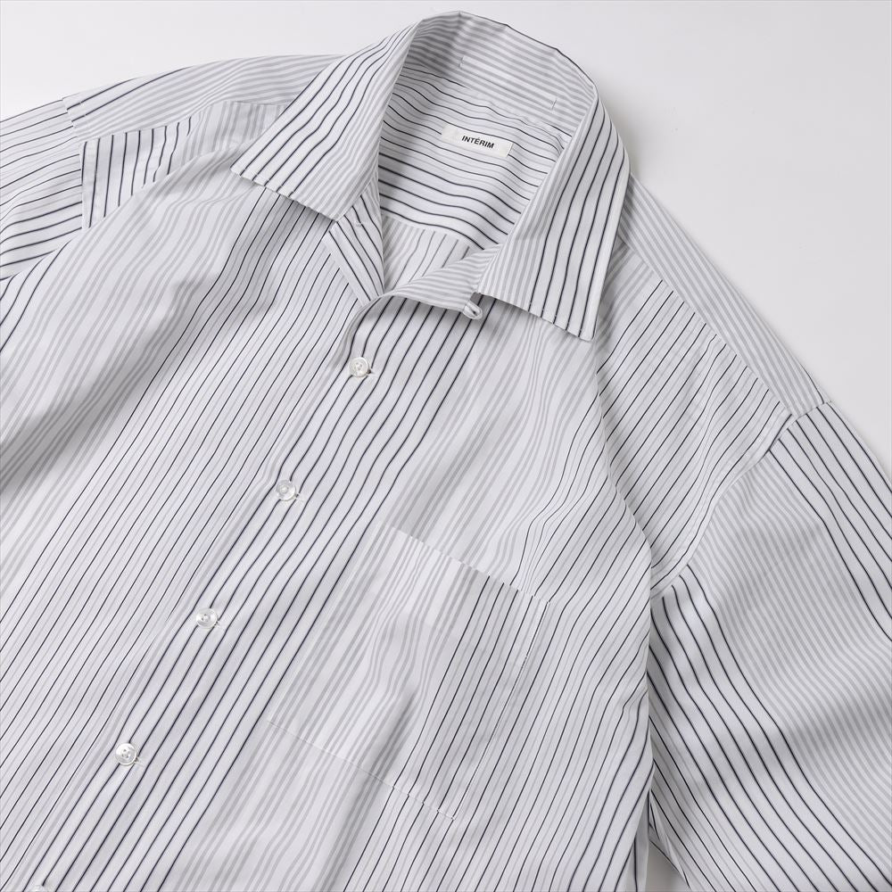 LIMITED VARIOUS STRIPES COTTON POPLIN 60s OPEN COLLAR SHIRT