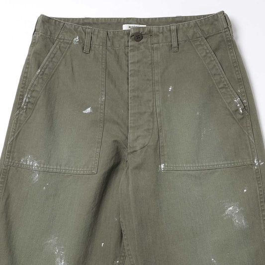 MILK PAINT VINTAGE WASH ORGANIC COTTON US ARMY M-47 BAKER PANTS