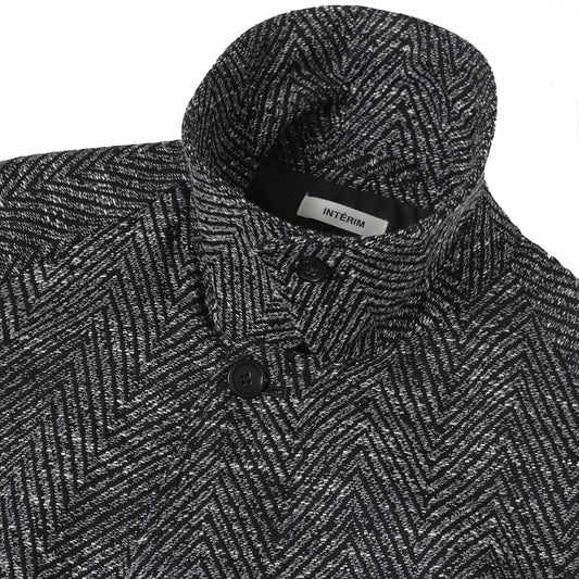 MELANGE DONEGAL HERRINGBONE HYPER BIG BELTED OVER COAT (MIDDLE)