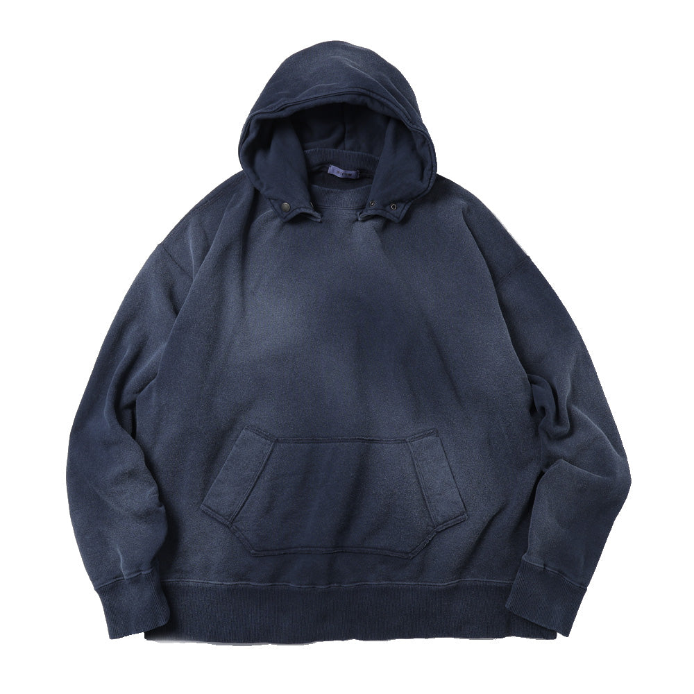 INTERIM ネイビー ナス紺 後付けパーカー アフターフーディ インテリム INTERIM(インテリム) - VINTAGE FADE AFTER HOODED SWEAT PARKA – Area