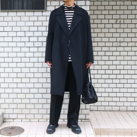 W/CA DOUBLE FACE BEAVER BELTED DOUBLE BREASTED COAT