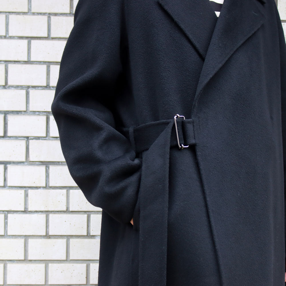 W/CA DOUBLE FACE BEAVER BELTED DOUBLE BREASTED COAT