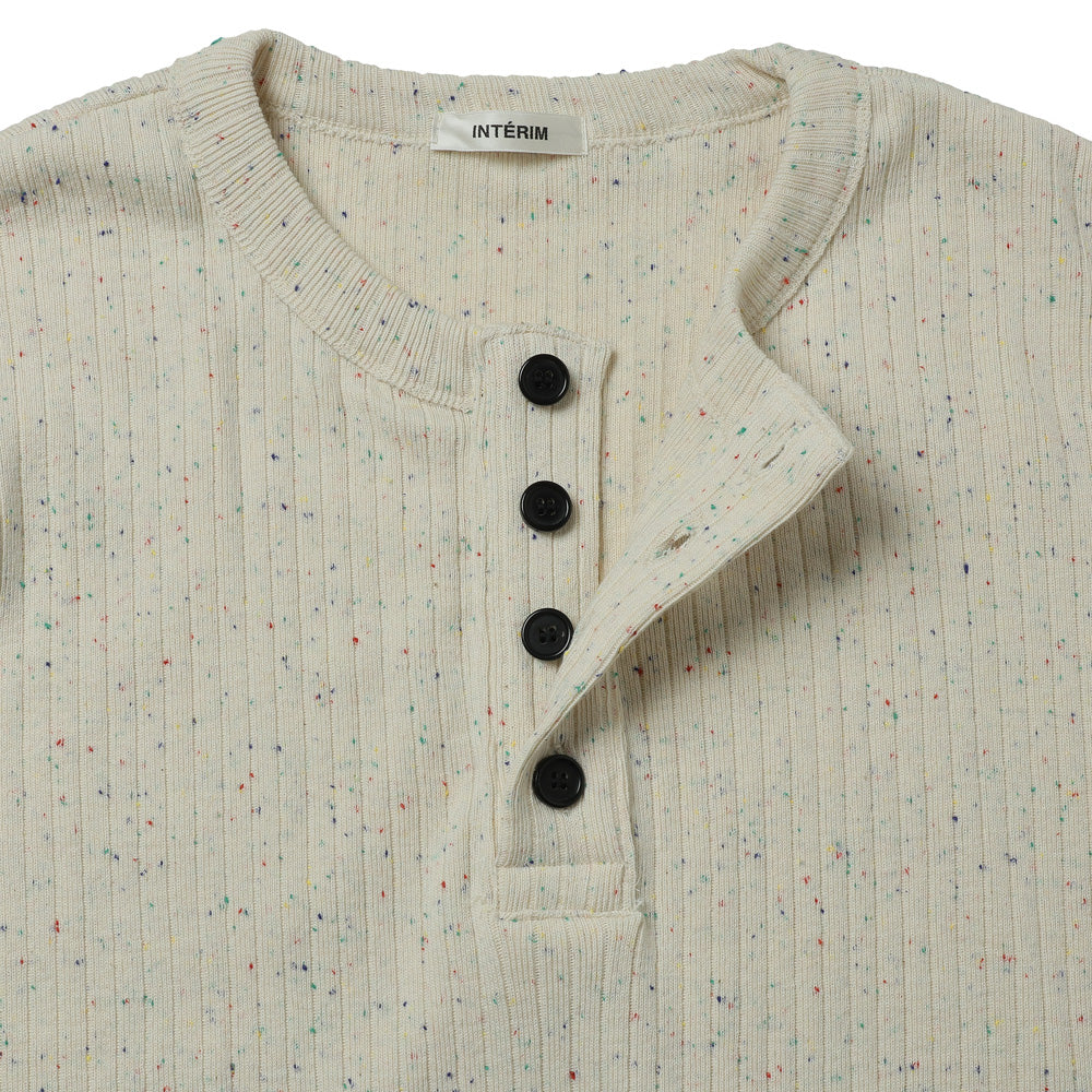 HEAVY NEEDLE-OUT RIB HENRY L/S TEE