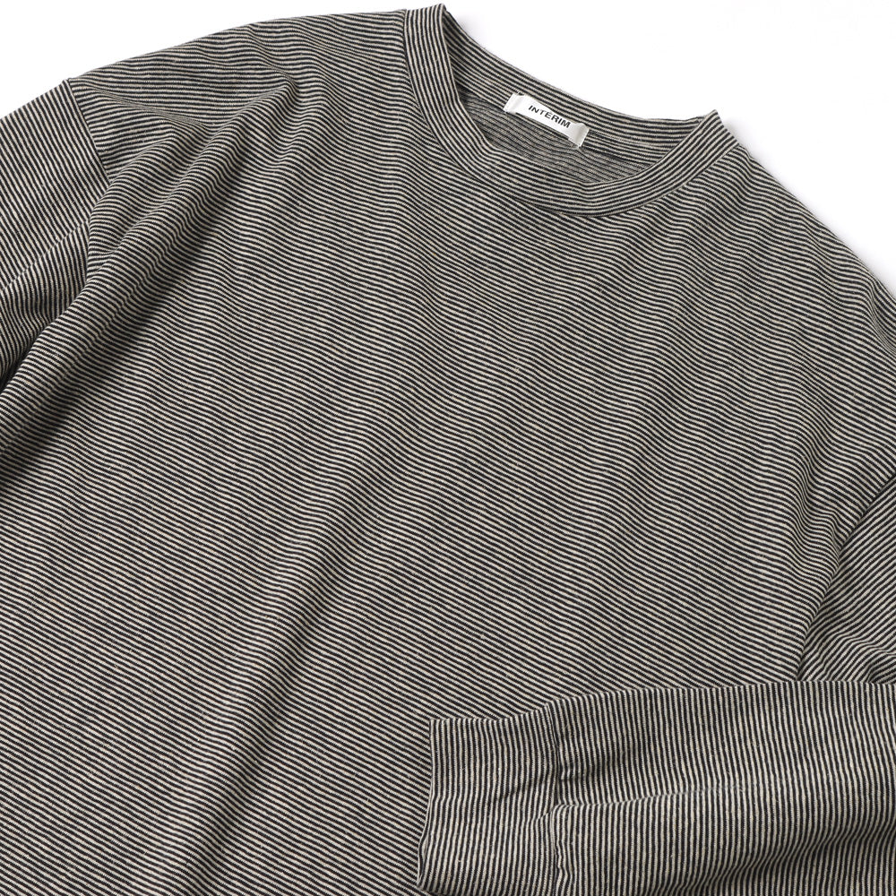 COTTON HEMP BORDER LONG TEE