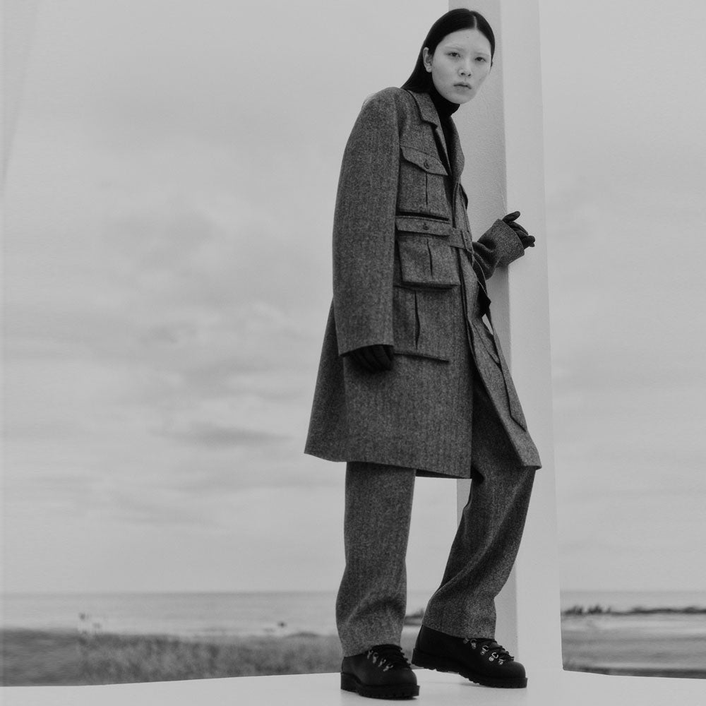 QUINN / Wide Tailored Pants (Herringbone Tweed)