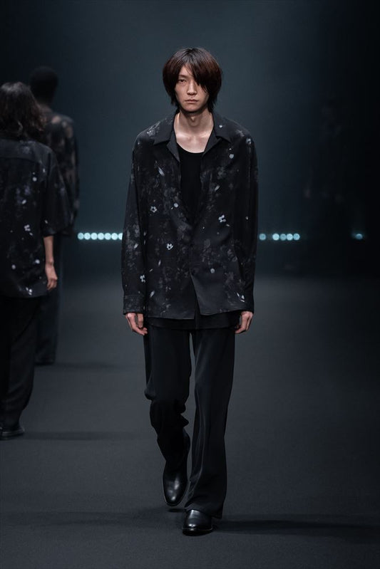 TENCEL BROAD OPEN COLLAR SHIRT INKJET (SAKURA)