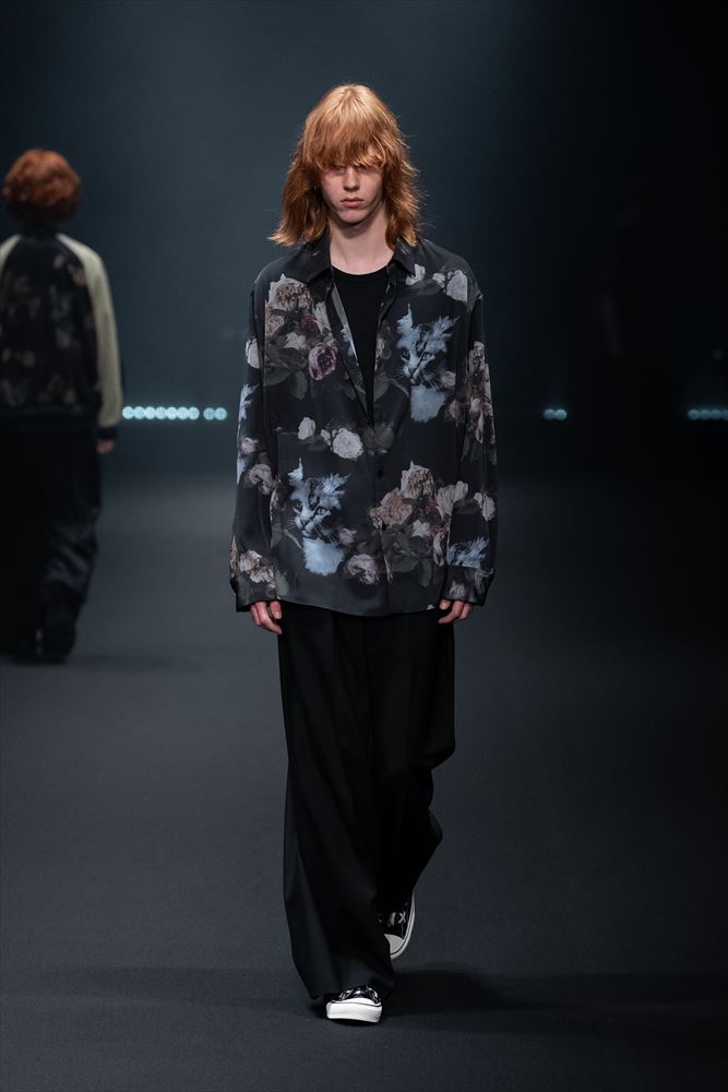 DECHINE BIG SHIRT INKJET (PAINT ROSE & CAT)