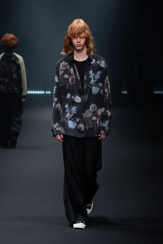 DECHINE BIG SHIRT INKJET (PAINT ROSE & CAT)