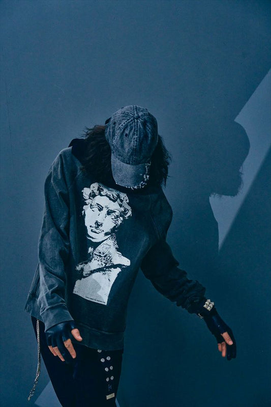 OVER DYE PRINT RAGLAN TEE