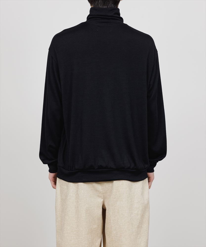 TURTLE NECK WOOL SINGLE JERSEY WASHABLE