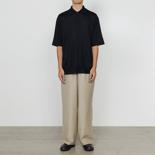 ONE BUTTON POLO TEE S/S SUPER120s WASHABLE WOOL