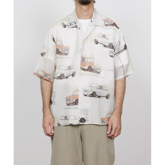 OPEN COLLAR S/S SHIRT CUPRO SILK LAWN