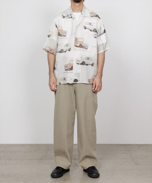 OPEN COLLAR S/S SHIRT CUPRO SILK LAWN