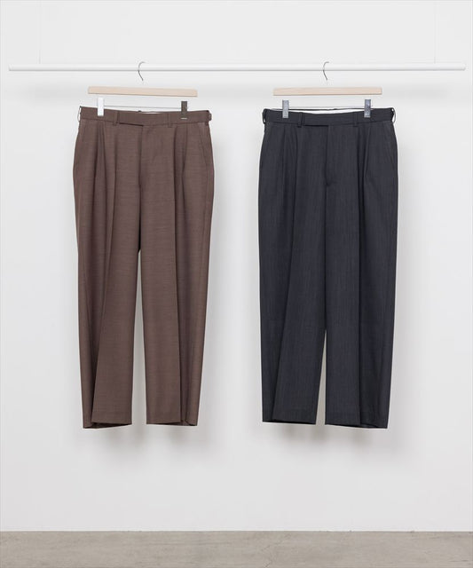 ONE TUCK WIDE TROUSERS WOOL HIGH TWIST TROPICAL