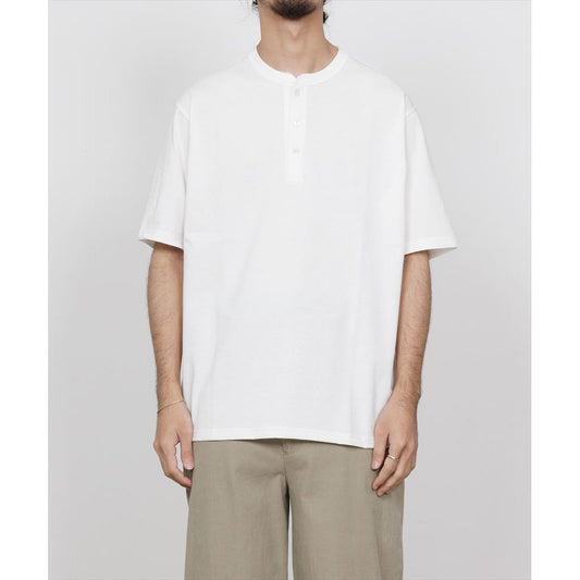 HENLEY NECK TEE ORGANIC COTTON OPEN END YARN