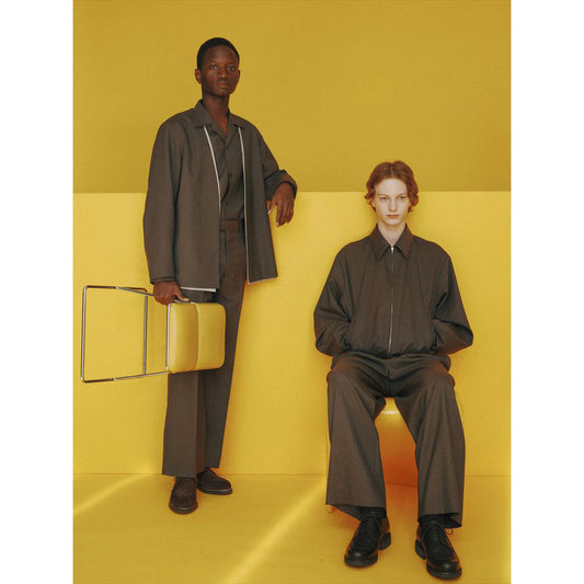 REGULAR FIT STRAIGHT TROUSERS 2/60 WOOL TROPICAL MELANGE