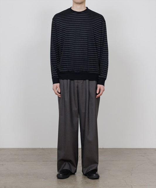 CREW NECK L/S TEE SUPER120s WASHABLE WOOL JERSEY