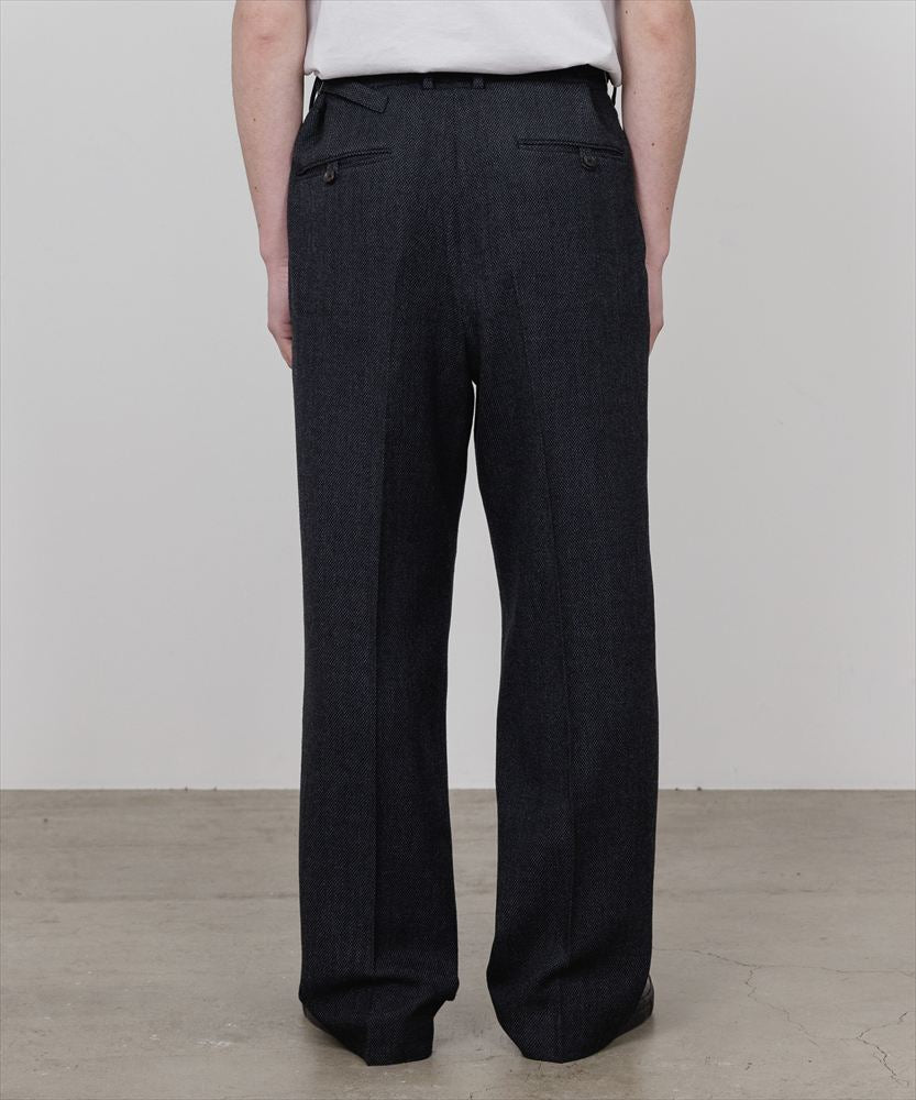 REGULAR FIT STRAIGHT TROUSERS TUMBLED WOOL SERGE