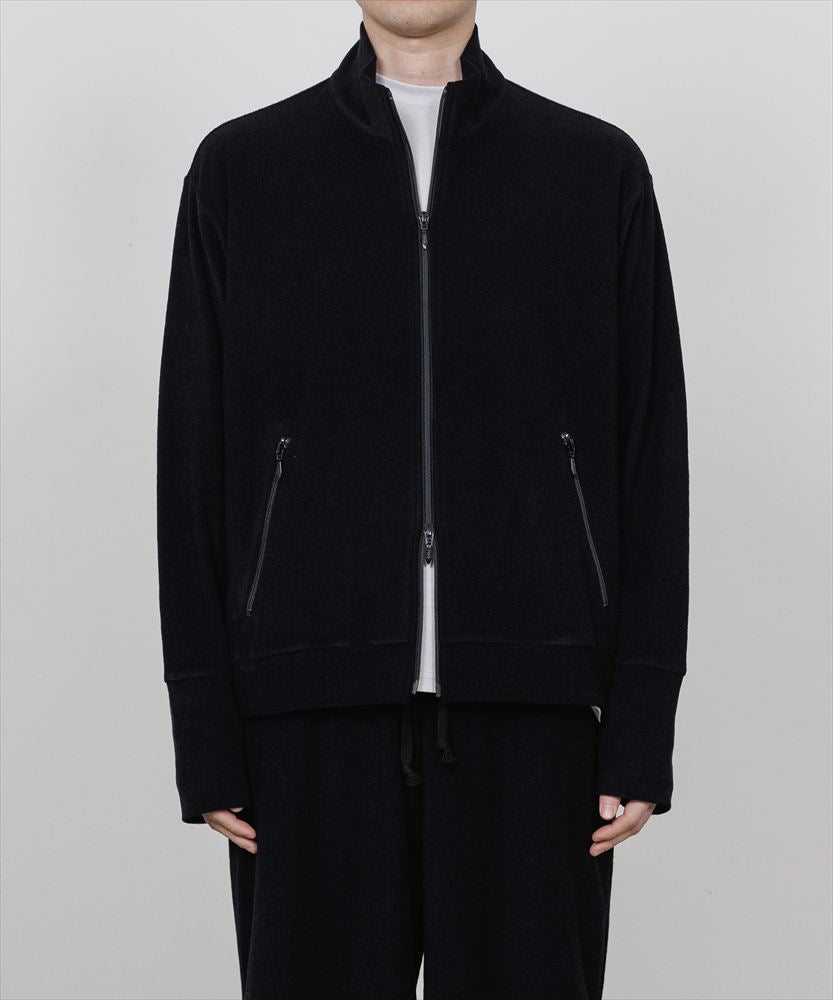 TRACK JACKET SUPER140s WASHABLE WOOL PILE KNIT
