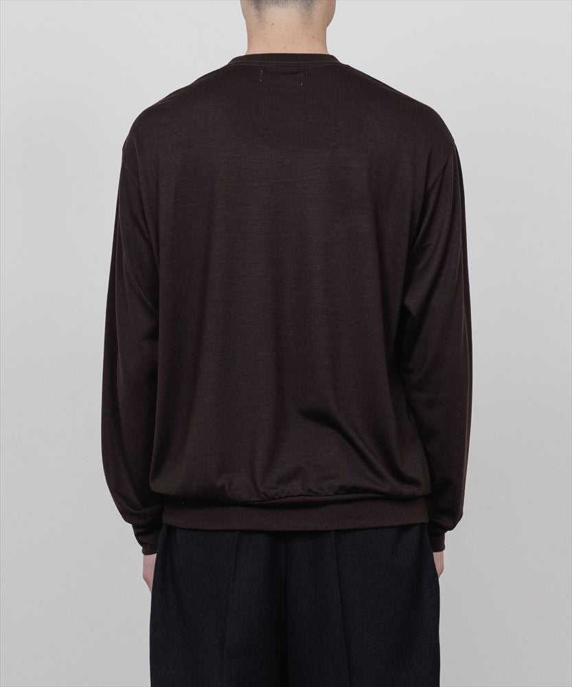 CREW NECK L/S TEE SUPER100s WASHABLE WOOL JERSEY