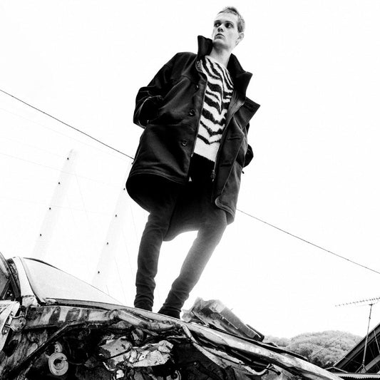 Zebra Mohair Knit Crewneck Pullover