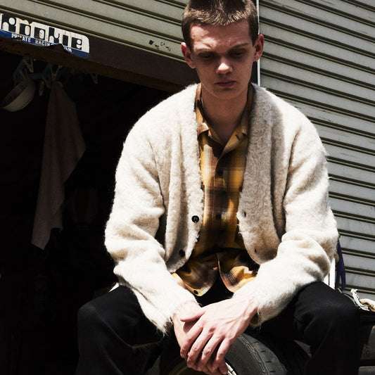 Shaggy Mohair Knit Cardigan