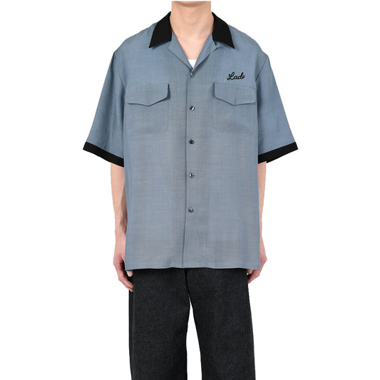 TENCEL BROAD BIG OPEN COLLAR S/S SHIRT