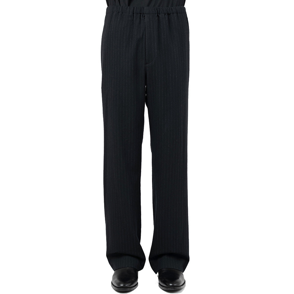 WOOL FLANNEL STRIPE STRAIGHT EASY PANTS