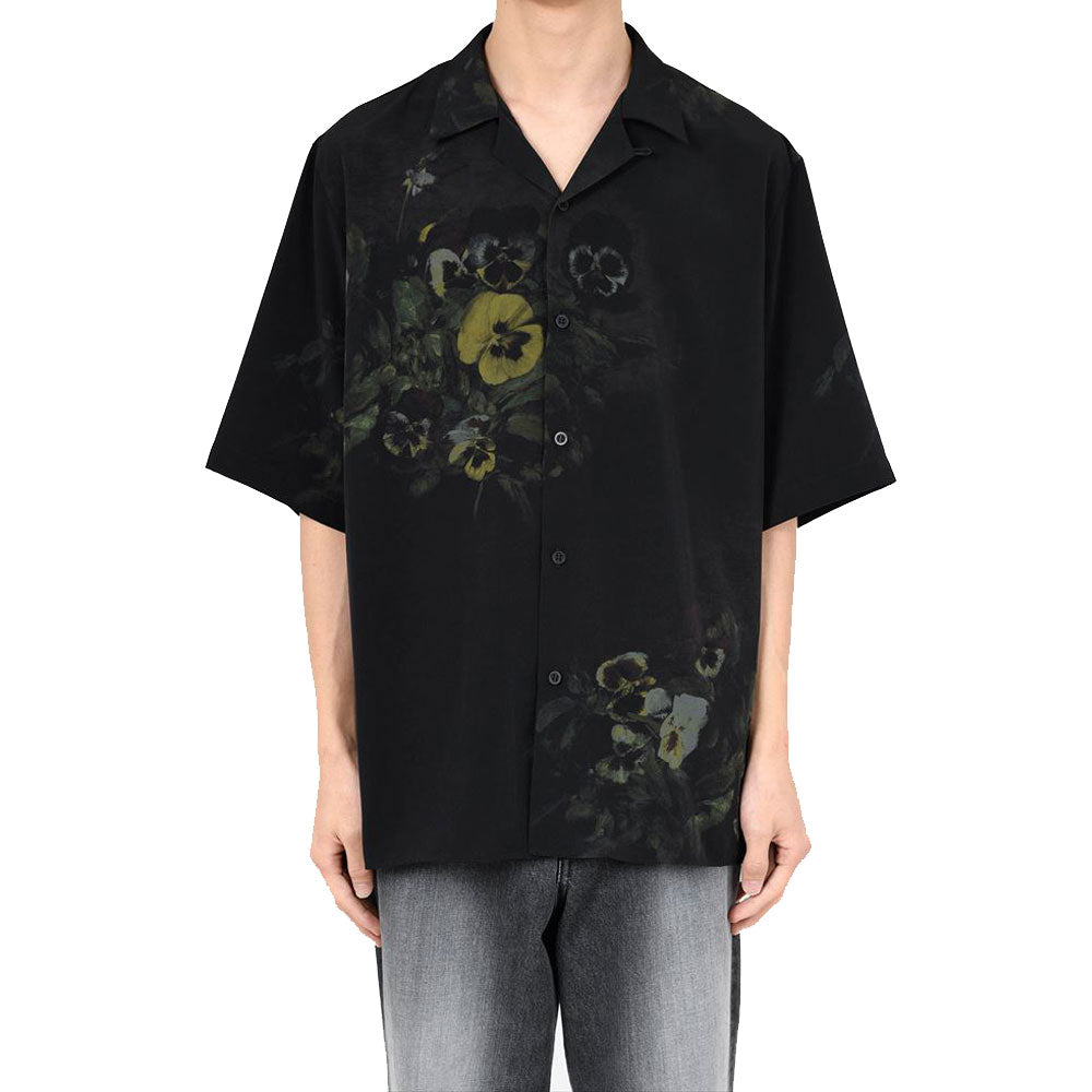 DECHINE OPEN COLLAR S/S SHIRT INKJET (PANSY)