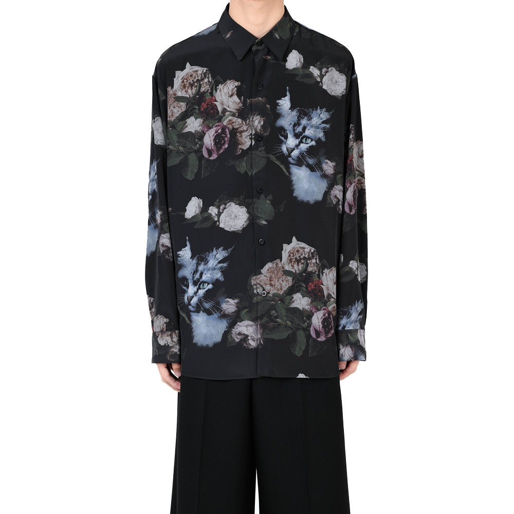 DECHINE BIG SHIRT INKJET (PAINT ROSE & CAT)