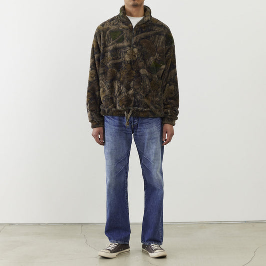 シャギーフリースハーフZIPクルー (迷彩)