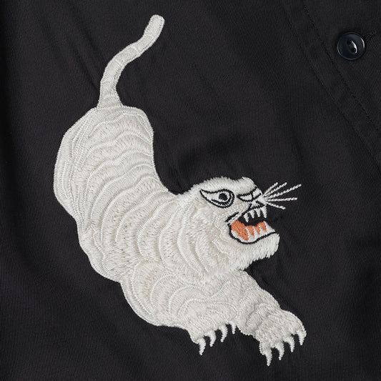 レーヨンツイル スカ柄 S/S SHIRT(刺繍)