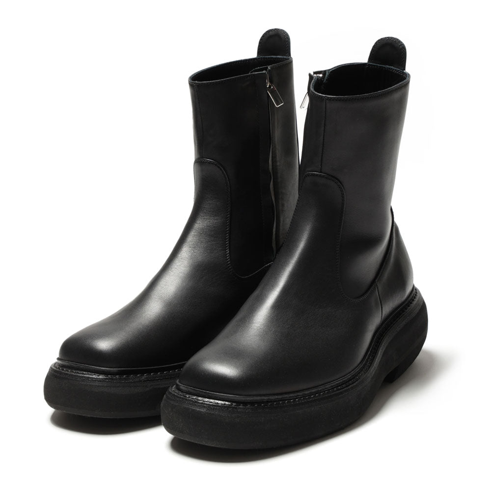 COW LEATHER ROUND SOLE BOOTS
