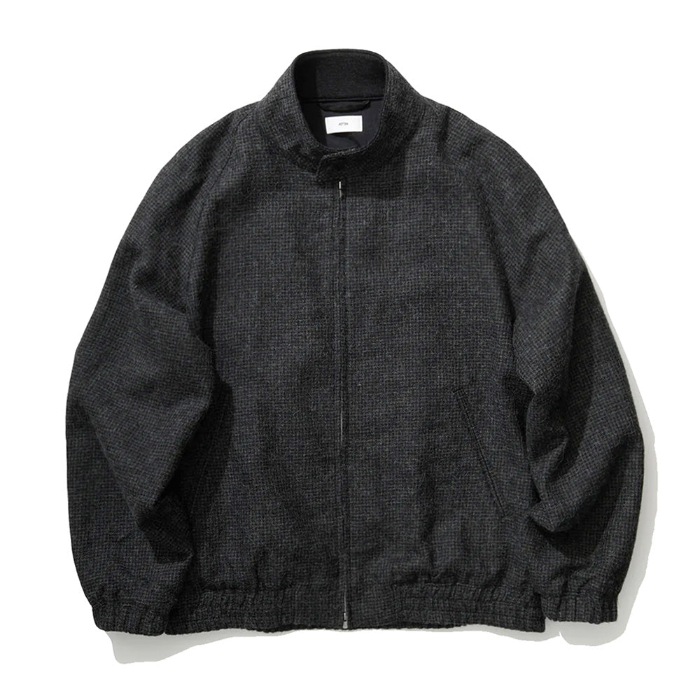 ATON HARRINGTON JACKET グレー ALPACA HOUND TOOTH | HARRINGTON JACKET – ATON | エイトン