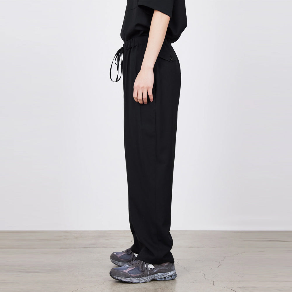 COCOON WIDE EASY PANTS TUMBLED WOOL TROPICAL