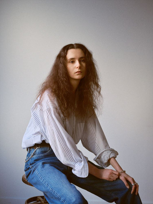 LIMITED VARIOUS STRIPES COTTON POPLIN 60s OPEN COLLAR SHIRT