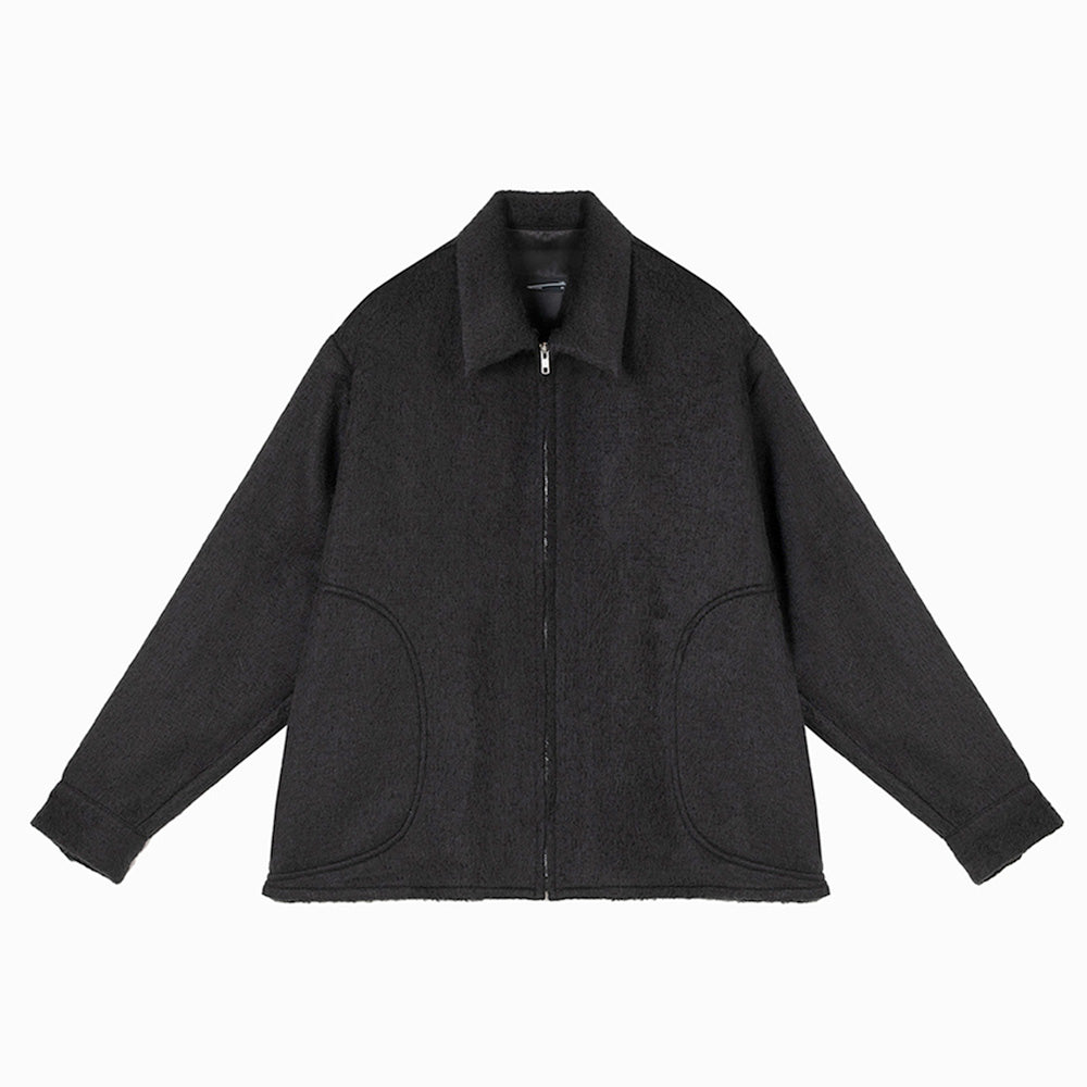 ALPACA SHAGGY ZIP SHIRT JACKET