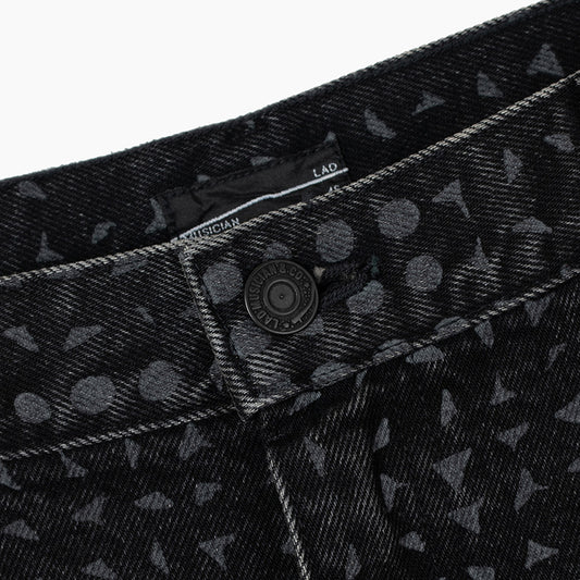 14oz DENIM STRAIGHT PANTS (STUDS柄)