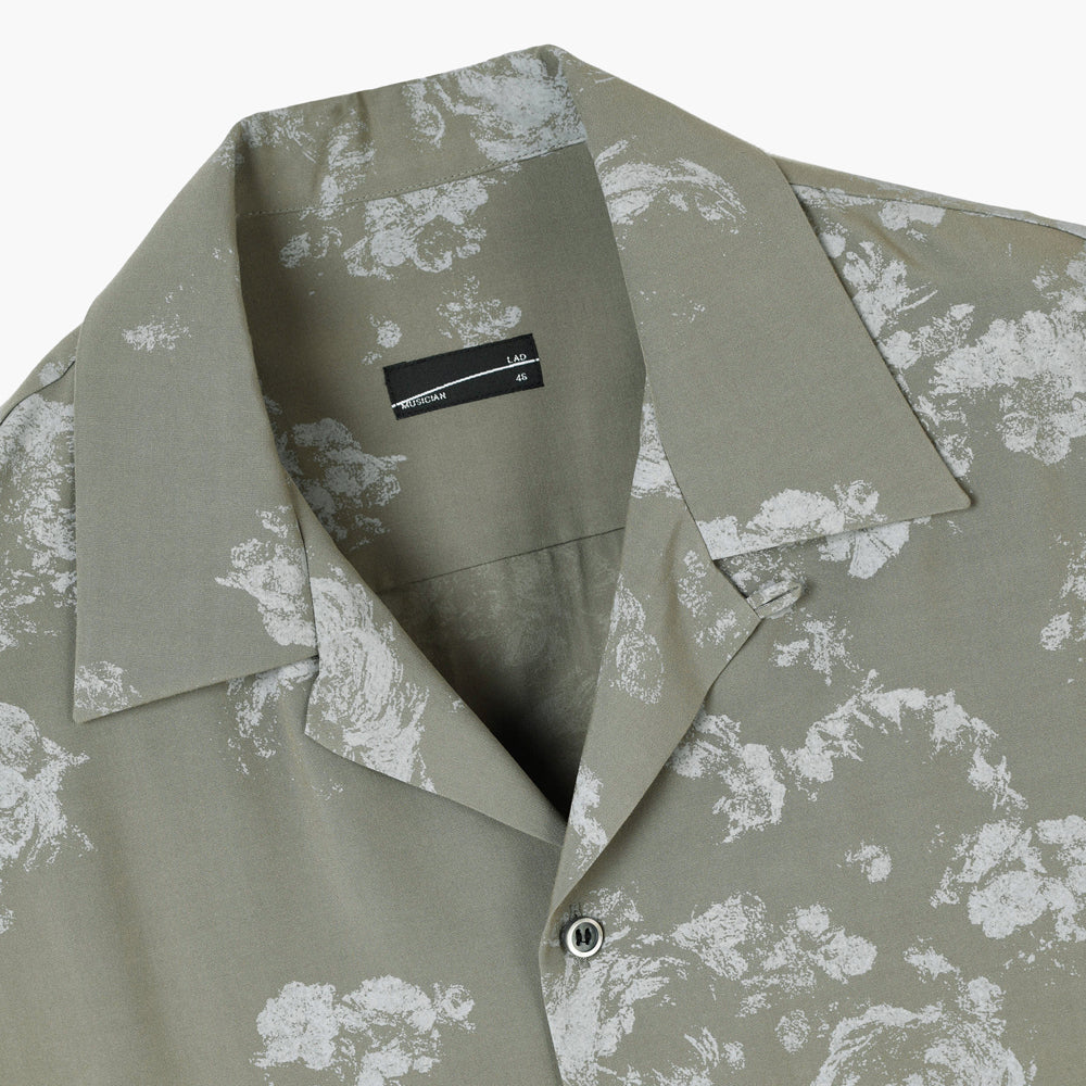 RY/PE POPLIN OPEN COLLAR SHIRT (ROSE MIX)