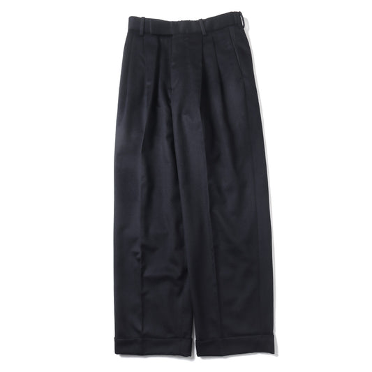  DOUBLE PLEATED CLASSIC WIDE TROUSERS CASHMERE FLANNEL  
