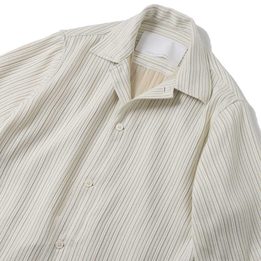 Draping Half Sleeve Shirt Type D (Random Stripe Cord Jacquard)