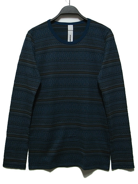 40/2天竺ジャガード クルーネック L/S