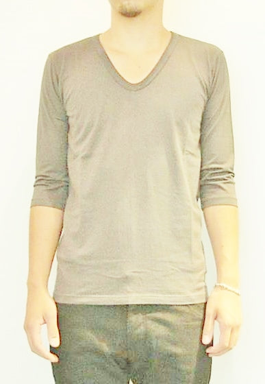 スーピマ天竺 Uネック 7分袖