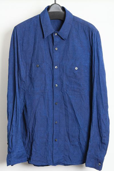5oz インディゴシャンブレー パッチポケットシャツ L/S