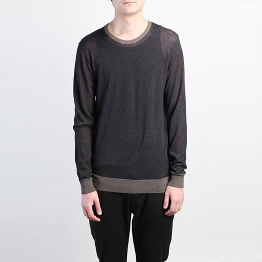 プレーティングハイゲージニット クルーネックプルオーバー