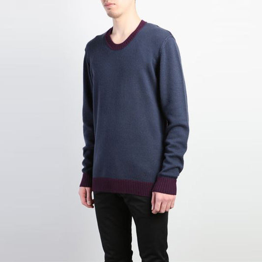 カシミヤミドルゲージニット クルーネックプルオーバー