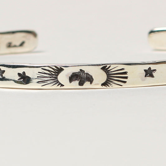 hand stamped narrow bangle (eagle)