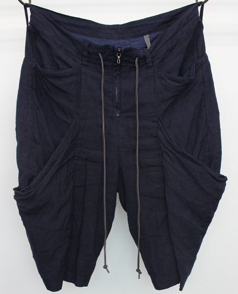 硫化染リネンキャンバスハーフパンツ
