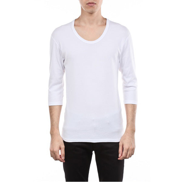 プリモアフライス Uネック 7分袖 (WHITE)