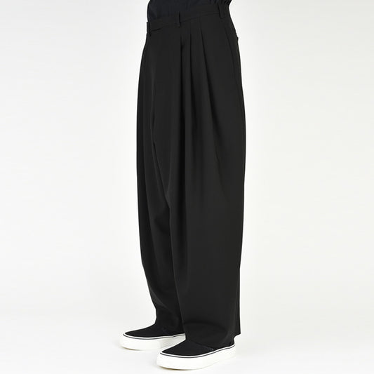 WOOL GABARDINE 3TUCK WIDE